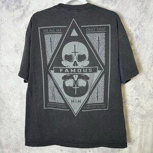 Vintage Famous Stars & Straps T Shirt Mens XL Black Y2k Short Sleeve Streetwear